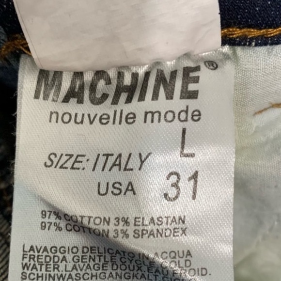 Machine Dark Wash Distressed Overalls Juniors Large - Picture 9 of 12